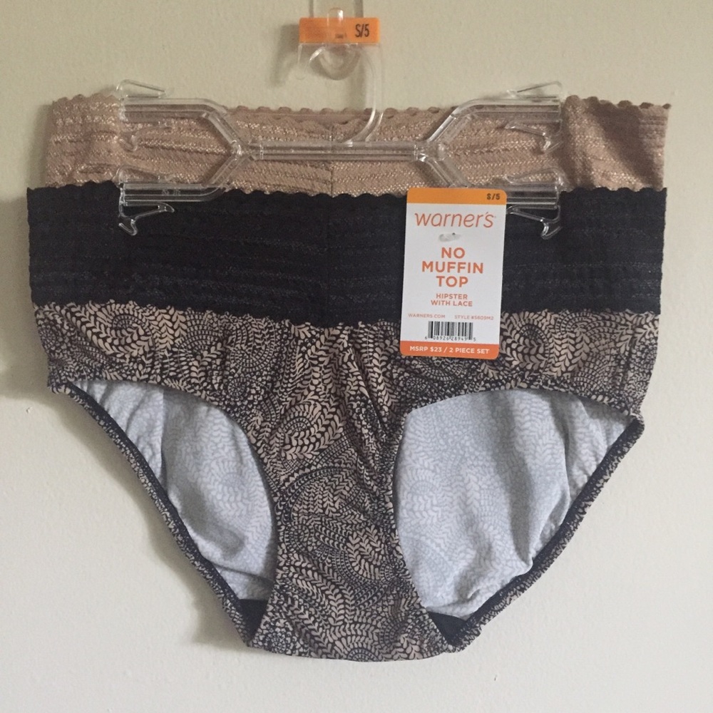 Warner’s Hipster with Lace No Muffin Top Small